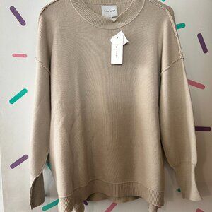 Pink Rose Cream Long Sleeve Knit Sweater